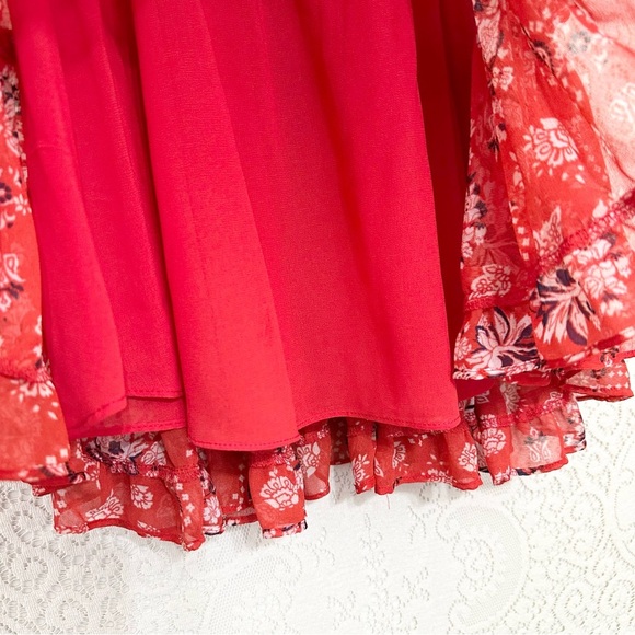 MISA Los Angeles Darla Off the Shoulder Dress Red Paisley - Picture 14 of 16